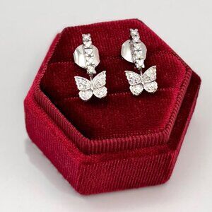 Carrera y Carrera Butterfly Stud Earrings 18K White Gold Diamonds Classic Luxury